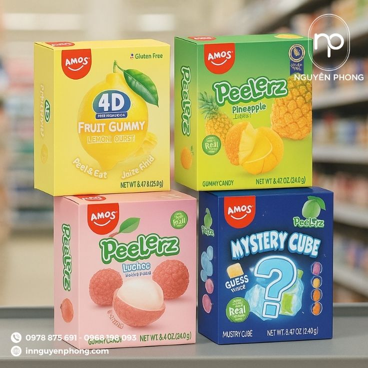 Mẫu hộp giấy kẹo hoa quả